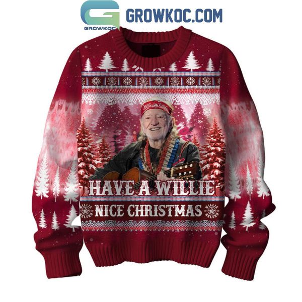 Willie Nelson Have A Willie Nice Christmas Ugly Sweater