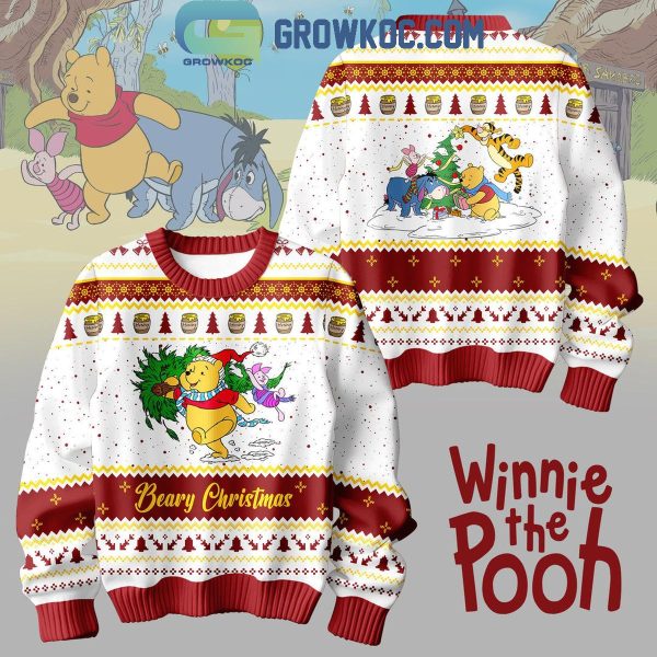 Winnie The Pooh Beary Christmas Happy New Year Ugly Sweater