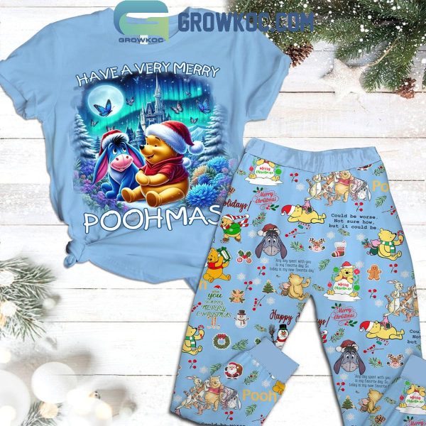 Winnie The Pooh Have A Very Merry Poohmas Christmas Fleece Pajamas Set