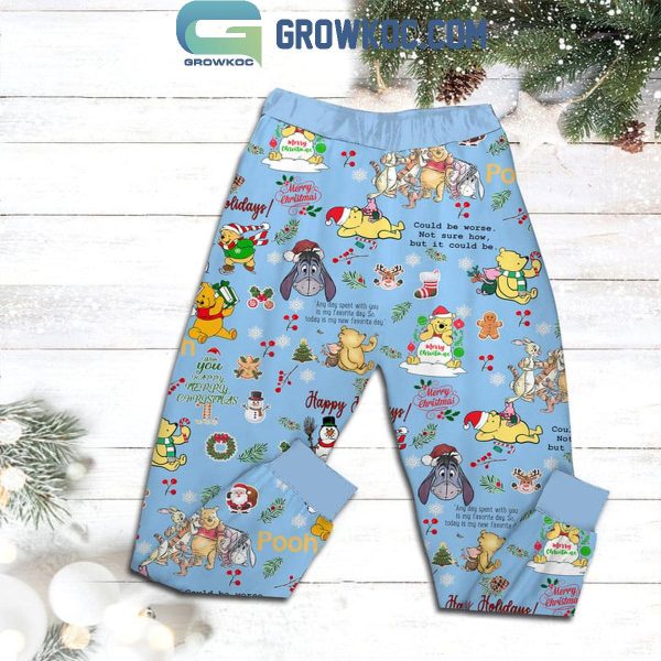 Winnie The Pooh Have A Very Merry Poohmas Christmas Fleece Pajamas Set