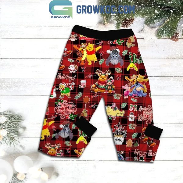 Winnie The Pooh This Is Too Hot For My Christmas Ugly Sweater Fleece Pajamas Set