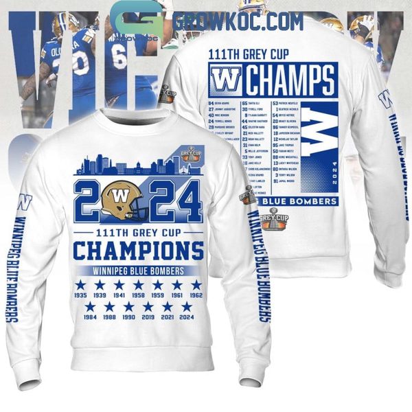 Winnipeg Blue Bombers 111th Grey Cup Champions 2024 Hoodie T-Shirt