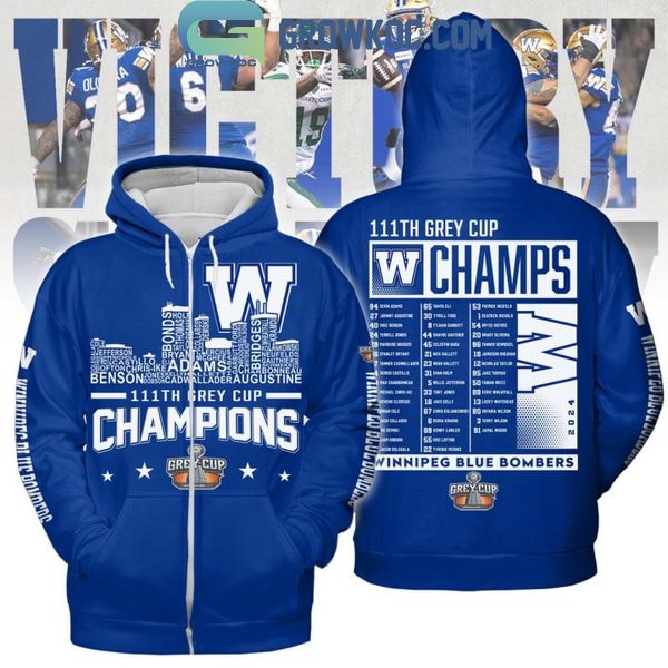 Winnipeg Blue Bombers Celebrating The Champions Of 111th Grey Cup 2024 Hoodie T-Shirt