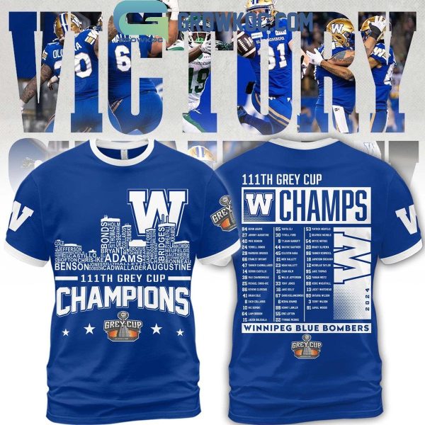 Winnipeg Blue Bombers Celebrating The Champions Of 111th Grey Cup 2024 Hoodie T-Shirt