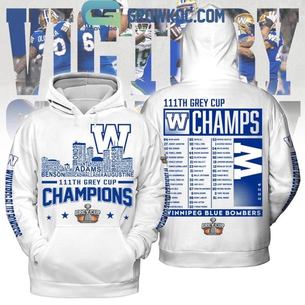 Winnipeg Blue Bombers Celebrating The Champions Of 111th Grey Cup 2024 Hoodie T-Shirt