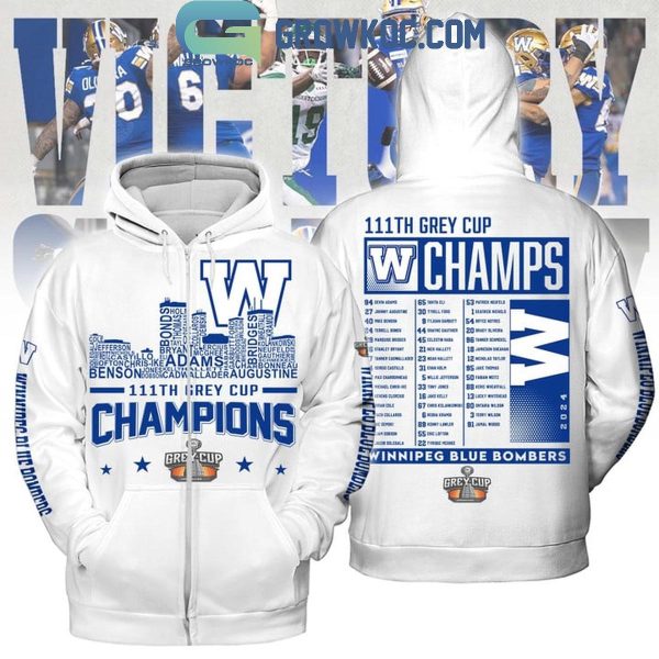 Winnipeg Blue Bombers Celebrating The Champions Of 111th Grey Cup 2024 Hoodie T-Shirt