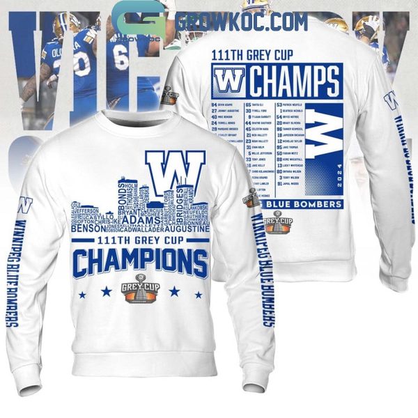 Winnipeg Blue Bombers Celebrating The Champions Of 111th Grey Cup 2024 Hoodie T-Shirt