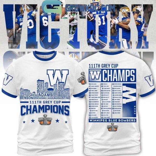 Winnipeg Blue Bombers Celebrating The Champions Of 111th Grey Cup 2024 Hoodie T-Shirt