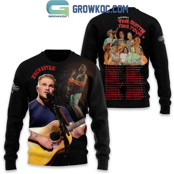 Zach Bryan The Schedule 2024-2025 Of Time Quittin Time Tour Hoodie T-Shirt