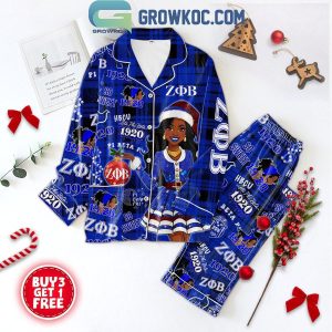 Zeta Phi Beta Christmas Confident Fierce Queen Polyester Pajamas Set