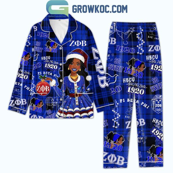 Zeta Phi Beta Christmas Confident Fierce Queen Polyester Pajamas Set