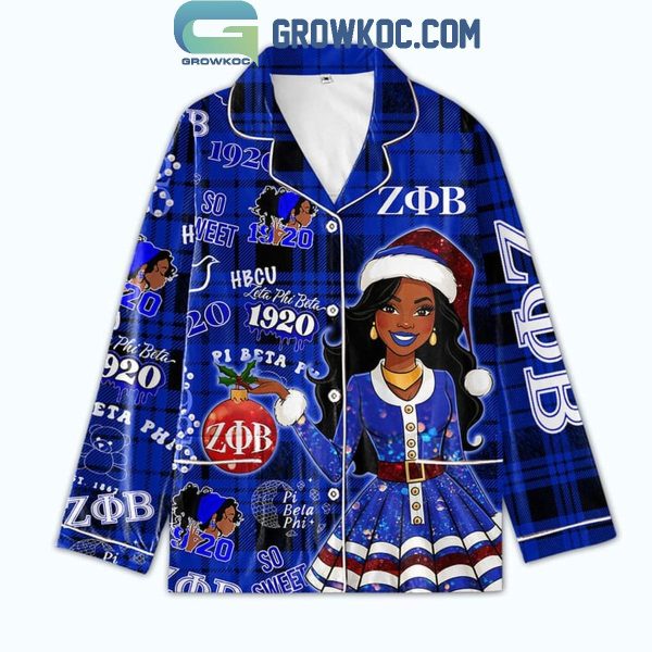 Zeta Phi Beta Christmas Confident Fierce Queen Polyester Pajamas Set