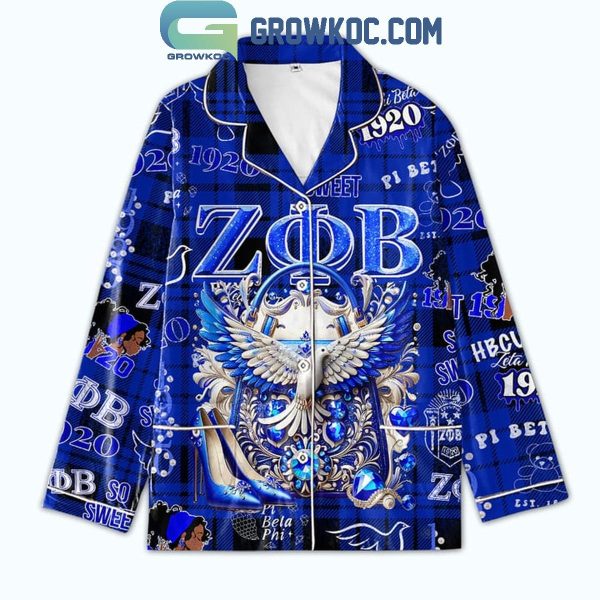 Zeta Phi Beta Confident Dovely Sisterhood Christmas Polyester Pajamas Set