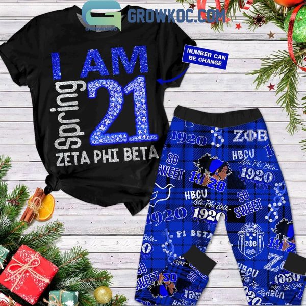 Zeta Phi Beta I Am Spring 21 Christmas Personalized Fleece Pajamas Set