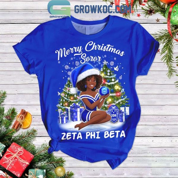 Zeta Phi Beta Merry Christmas Soror 2024 Fleece Pajamas Set