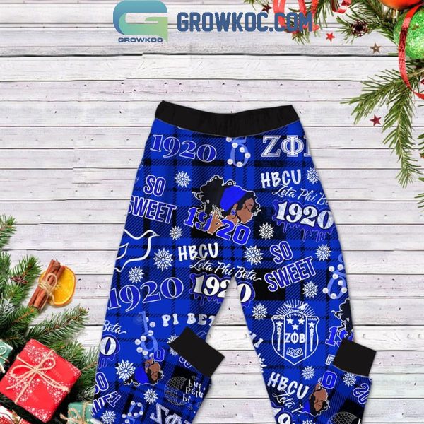 Zeta Phi Beta Merry Christmas Soror 2024 Fleece Pajamas Set