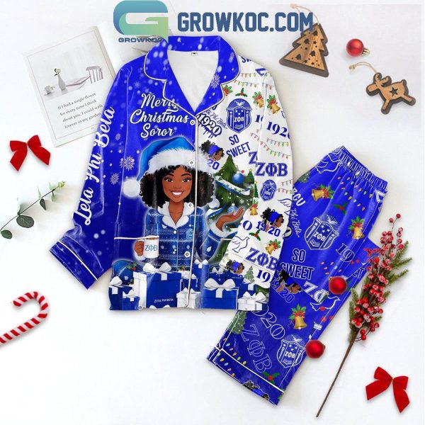 Zeta Phi Beta Merry Christmas Soror 2024 Polyester Pajamas Set