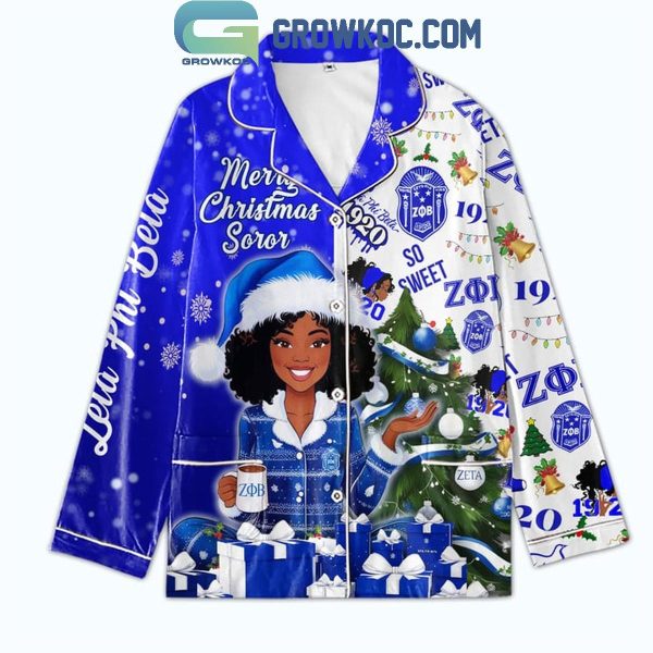 Zeta Phi Beta Merry Christmas Soror 2024 Polyester Pajamas Set