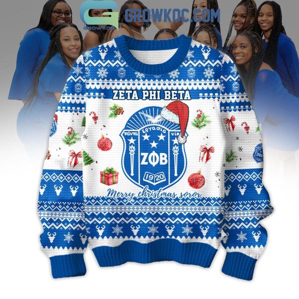 Zeta Phi Beta Merry Christmas Soror 2024 Ugly Sweater