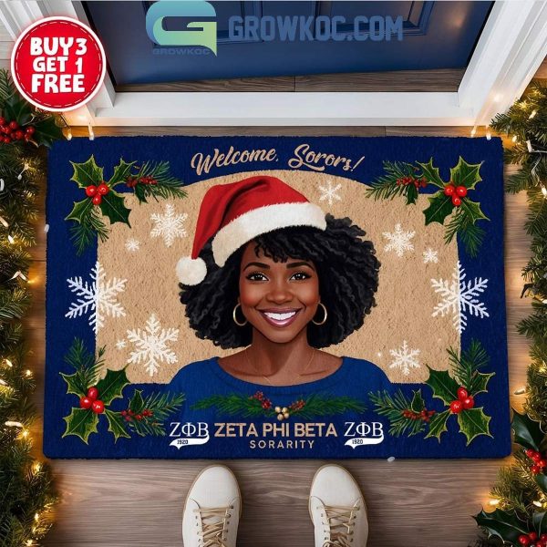 Zeta Phi Beta Season’s Greetings Welcome Sorors Doormat