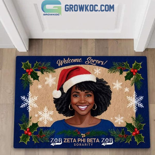 Zeta Phi Beta Season’s Greetings Welcome Sorors Doormat