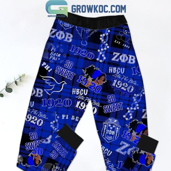 Zeta Phi Beta So Sweet 1920 Christmas Fleece Pajamas Set