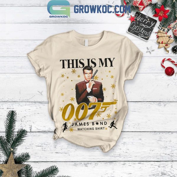 007 This Is My James Bond Watching Shirt Christmas Fleece Pajamas Set