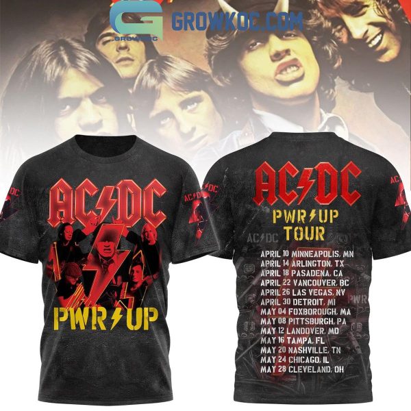 ACDC 2025 The Schedule Of Upcoming PWR UP Tour Hoodie T-Shirt