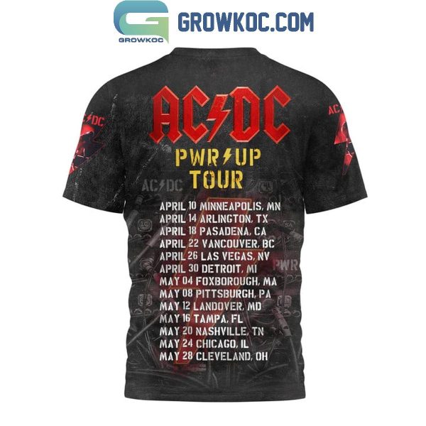 ACDC 2025 The Schedule Of Upcoming PWR UP Tour Hoodie T-Shirt