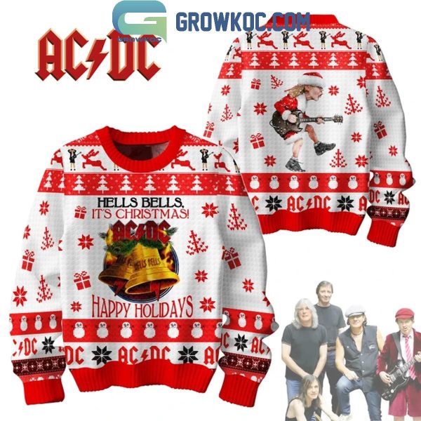 ACDC Hells Bell It?s 2024 Christmas Happy Holidays Ugly Sweater