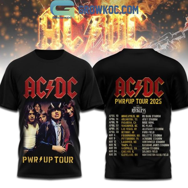 ACDC Pwr Up Tour 2025 The Schedule Hoodie T-Shirt