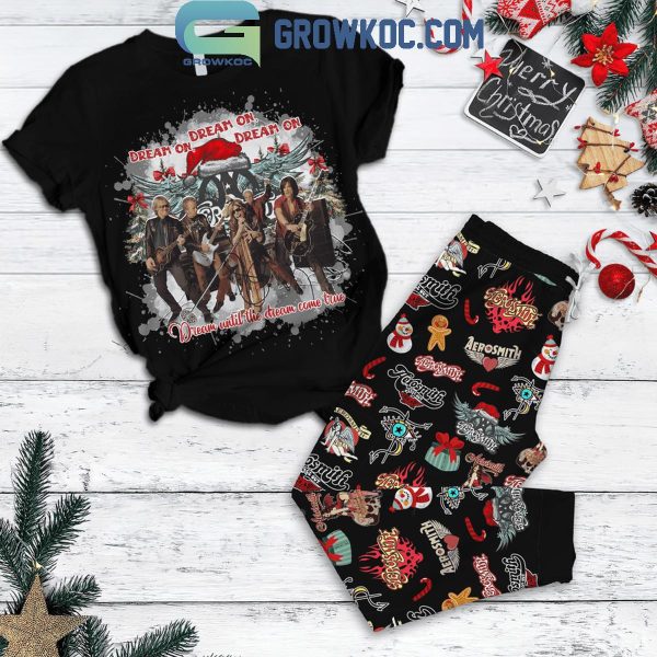 Aerosmith Dream On Dream Until The Dream Come True Fleece Pajamas Set