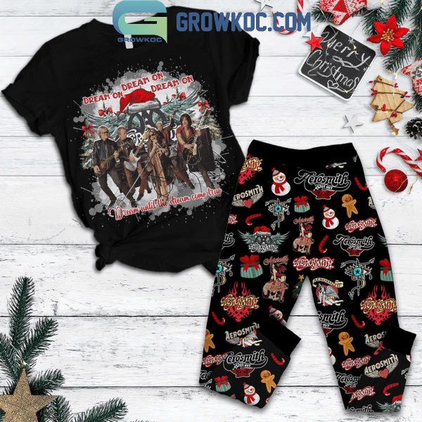 Aerosmith Dream On Dream Until The Dream Come True Fleece Pajamas Set