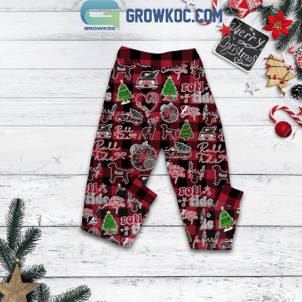 Alabama Crimson Tide Gameday In Christmas Fleece Pajamas Set