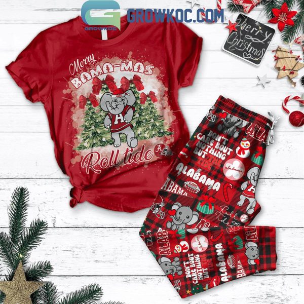 Alabama Crimson Tide Merry Bama-mas Christmas Roll Tide Fleece Pajamas Set