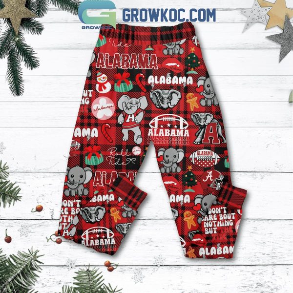 Alabama Crimson Tide Merry Bama-mas Christmas Roll Tide Fleece Pajamas Set