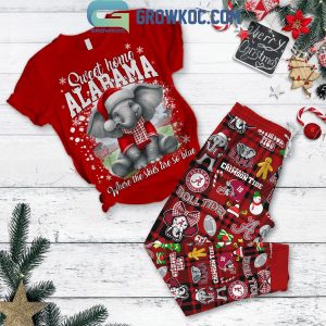 Alabama Crimson Tide Sweet Home The Blue Skies Christmas Fleece Pajamas Set