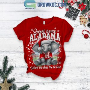 Alabama Crimson Tide Sweet Home The Blue Skies Christmas Fleece Pajamas Set