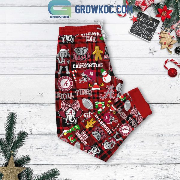 Alabama Crimson Tide Sweet Home The Blue Skies Christmas Fleece Pajamas Set