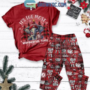 Alabama Crimson Tide The Most Wonderful Time Christmas Fleece Pajamas Set