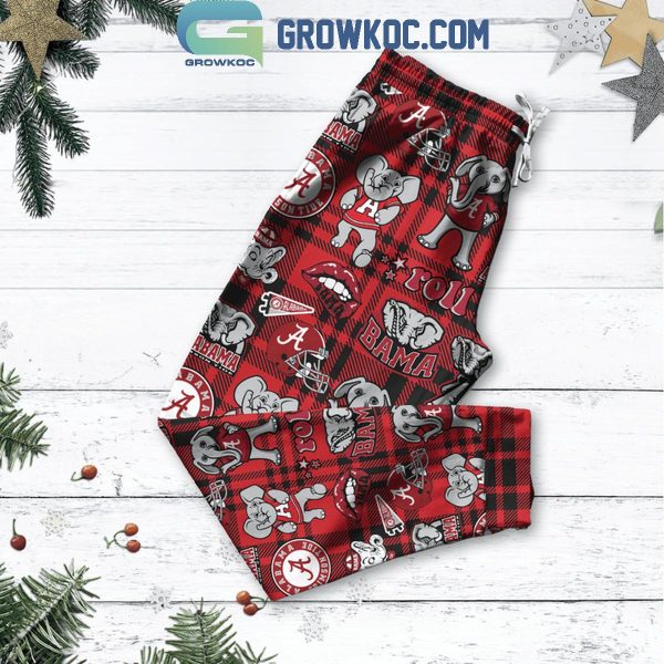 Alabama Crimson Tide The Most Wonderful Time Christmas Fleece Pajamas Set