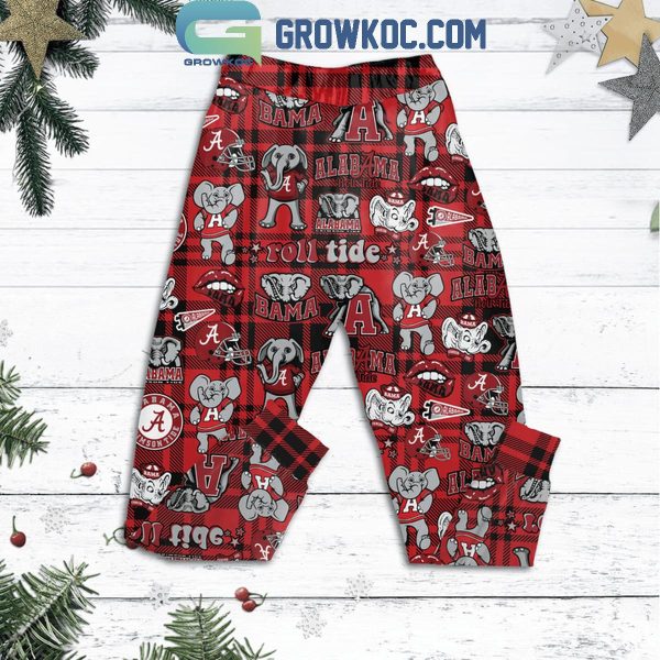 Alabama Crimson Tide The Most Wonderful Time Christmas Fleece Pajamas Set