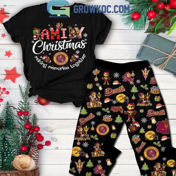 Arizona State Sun Devils Family Christmas Memories Fleece Pajamas Set