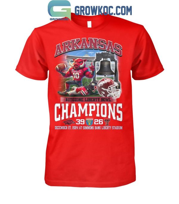 Arkansas Razorbacks Autozone Liberty Bowl Champions 2024 Fan T-Shirt