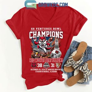 Arkansas State Red Wolves 68 Ventures Bowl Beats Falcons Champions 2024 T-Shirt