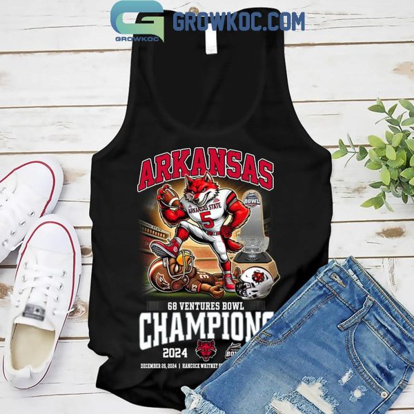 Arkansas State Red Wolves 68 Ventures Bowl Champions 2024 Celebrating T-Shirt