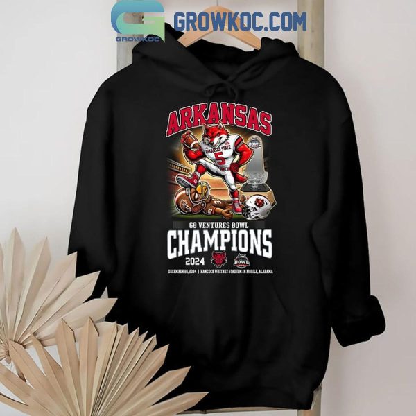 Arkansas State Red Wolves 68 Ventures Bowl Champions 2024 Celebrating T-Shirt