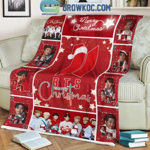 BTS Merry Christmas 2024 Holidays For Us Fleece Blanket Quilt