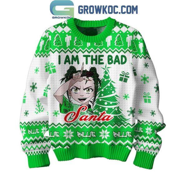 Billie Eilish I Am A Bad Santa Christmas Ugly Sweater