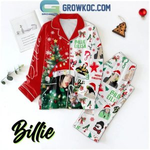 Billie Eilish I Love Eilish Merry Christmas 2024 Polyester Pajamas Set